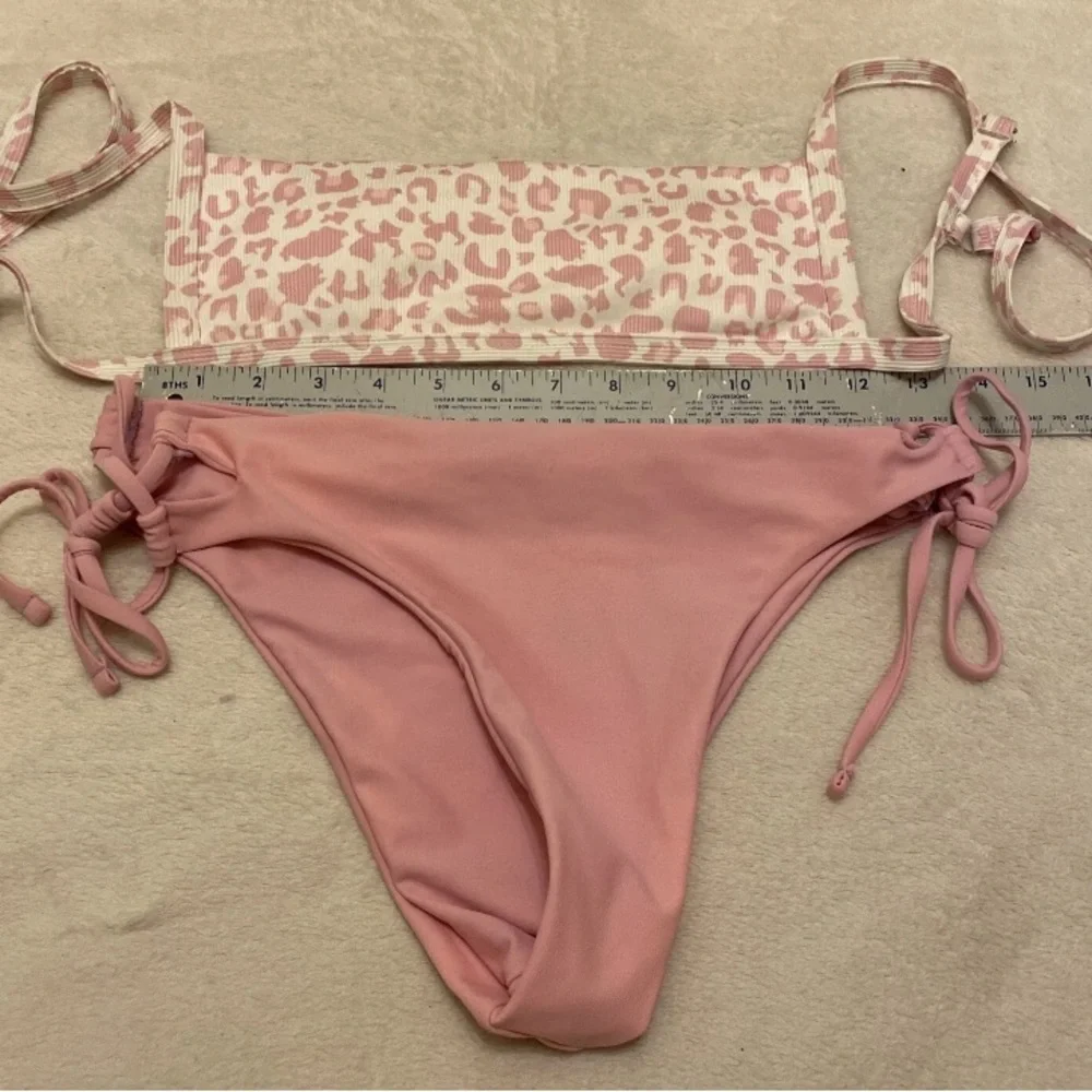 SHEIN Light Pink Leopard Bikini Set